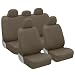 Beige Synthetic Leather Seat Covers for Car & SUV Complete Set - Premium Leatherette, Side Airbag Compatible