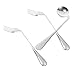 4 Sets Elbow Fork Spoon Auxiliary Spoon Angled Spoon Tableware Angled Eating Spoon Angled Spoon Metal Aid Spoon Patients Angled Spoon Angled Feeding Fork Angled Spoon Utensil