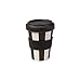 Produktbild BIOZOYG ECO Friendly Bambus Trinkbecher mit Deckel und Silikonmanschette I Melamin Becher Bamboo Cup Travel Mug Mehrweg Kaffeebecher to go BPA frei I schwarz weiß 300 ml