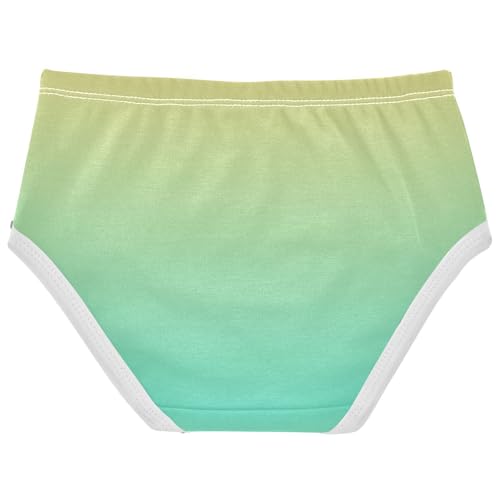 Joisal Gradient Yellow Turquoise Ombre Girls Underwear Toddlers 2t Cotton Panties for Girl Artistic Briefs Undies Kids2