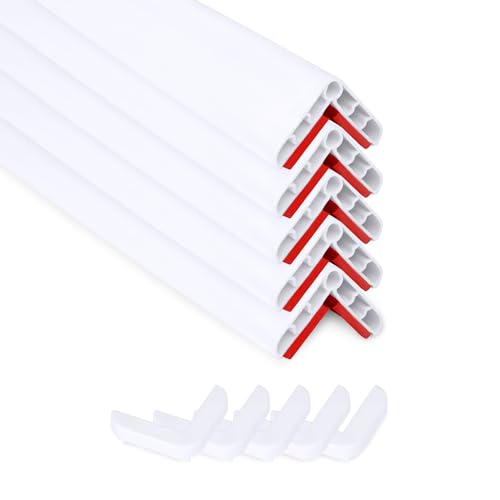 Rubber Bond Wall Corner Guard Edge Protector, 1x1x36 inch Baby Proofing Corner Guards | Self-Adhesive Furniture Edge Strips for Home & Office (5 Pack, White)