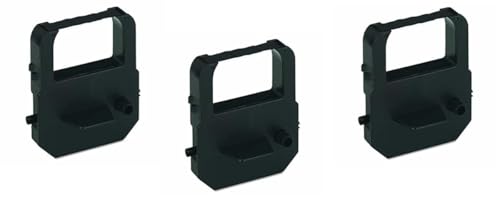 COMPUMATIC (3 Pack) Ribbon Cartridge for Lathem 100E, 700E, 900E, 1000E, 1500E, 1600E, 5000EP, 7000E, 7500E, LT5000, VIS6011, and Acroprint M150MC4, ES700, ES900, 39-0121-000 (Black Ink)