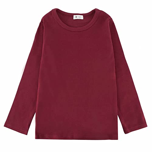 Image of POBIDOBY Toddlers Long Sleeve T-Shirt Soft Cotton Top Tees for Girls and Boys 1-Pack
