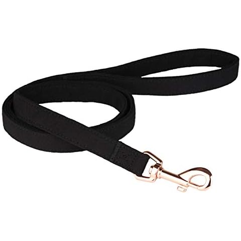 Thoroughbeds Black Tweed Dog Lead with Rose Gold Clip - Small Cover