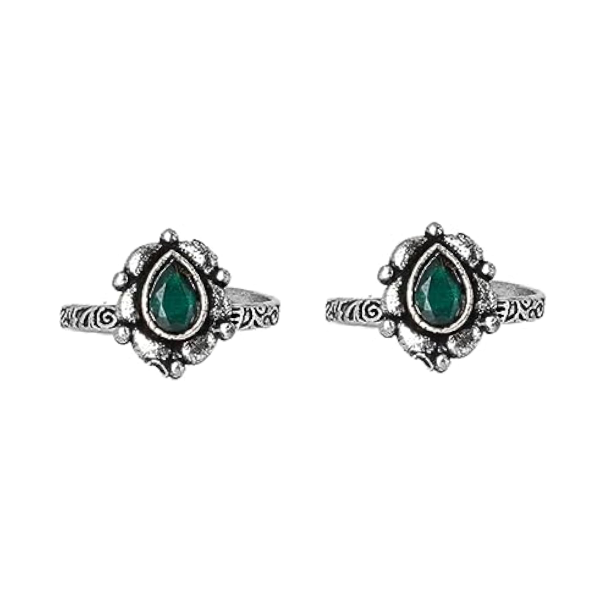 Henna Set of 3 Silver Toe Rings for Women