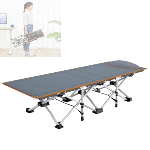 Lit de camp pliant pour adultes avec cadre en acier lit d'appoint portable de voyage 100 kg