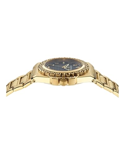 Versace Greca Reaction Collection Luxury Mens Watch Timepieces with a Gold Bracelet and Case Featuring a Black Dial2