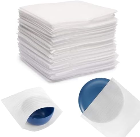 Pack of 50 Packaging Materials Bubble Wrap Moving Boxes Foam Packaging Moving Packaging Foam Film Moving Material for Moving Tableware Packaging Storage and Shipping (33 x 33 cm / Thickness 2 mm)