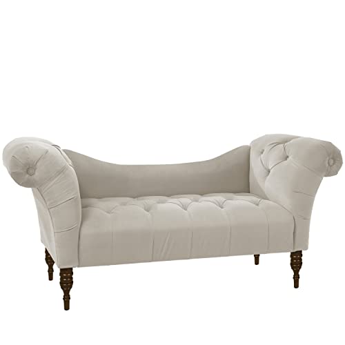 Image of Button Tufted Chaise Settee Sofa (LIGHTGREY)