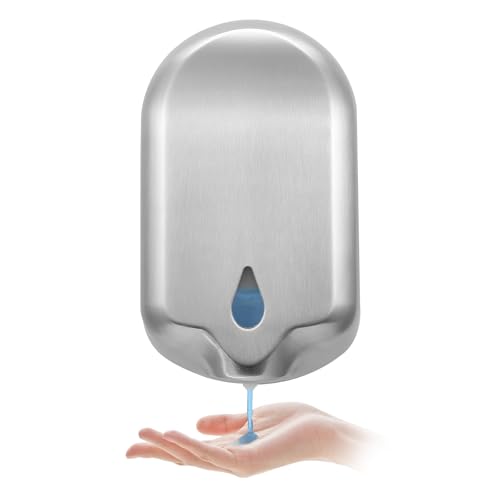 Commercial Gel Liquid Soap & Gel Hand Sanitizer Dispenser Automatic Touchless Wall Mounted for Commercial & Home Bathroom, Large Capacity 40.5 oz/1200 ml (Stainless Steel)