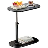 サイドテーブル 昇降式 【2025業界新進化 介護テーブル】可動式テーブル 360度自由回転 高さ調節 ソファーテーブル耐水 高温に強い 安定 耐荷重がいい 耐久性 小型 ベッドサイドテーブル 省スペース おしゃれ 組立簡単 小型家具 家用 介護用 (ブラック)