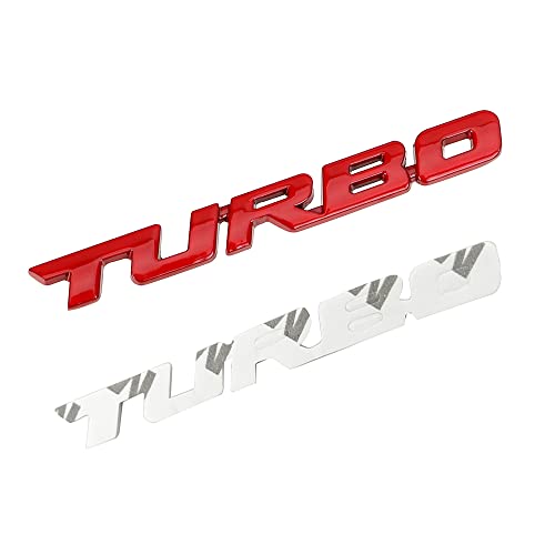 DIYWORK Emblème de Voiture Turbo Type 3D, Autocollant de Voiture en Alliage de Zinc, pour Ford Focus 2 3 St RS Fiesta Mondeo (Rouge) Cover