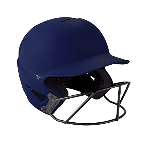 Mizuno F6 Youth Fastpitch Softball Batting Helmet With Mask, Navy, Youth One Size #TOP16