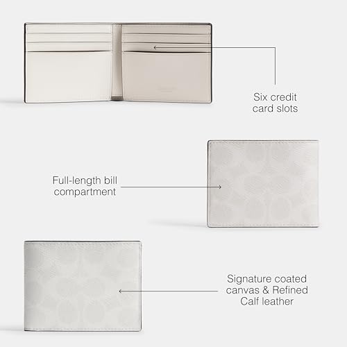 Coach Men's Slim Billfold Accessory-Travel Wallet, Chalk/White3