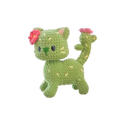 JXINLODGEG Kit de ganchillo para principiantes, kits de animales de gato de ganchillo para principiantes con tutoriales de archivo PDF paso a paso, kit de ganchillo para adultos y niños, iniciador de