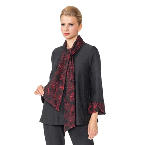 IC Collection Lace Trim Scarf Jacket