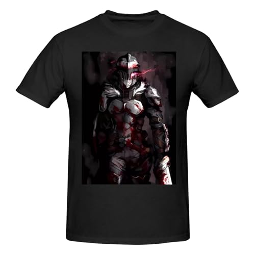 Goblin Anime Slayer Shirts Men's Fashion Short Sleeved T-Shirt Personalised Graphic Custom Crew Neck Tops Black