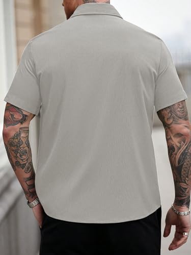 Image of GRECIILOOKS Shirt for Man | Classic Summer Shirt for Man | Men's Regular Fit Soft Cotton Blend Casual Shirts with Button Closure