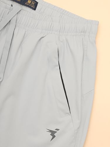 Image of TECHNOSPORT Men Mid Rise Regular Fit Solid Stretchable Joggers, Techno Dry for Regular Use and Sports