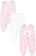 TupTam Baby Mädchen Strampler mit Fuß 3er Pack, Farbe: Bärchen Rosa Weiß Apricot, Größe: 56