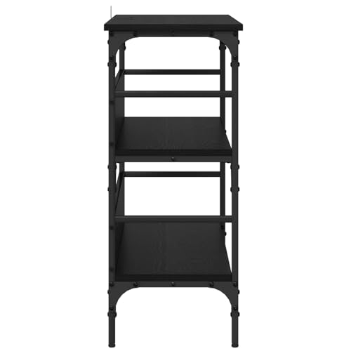 Mesa consola de roble negro estable para suelos desnivelados en salones modernos 7