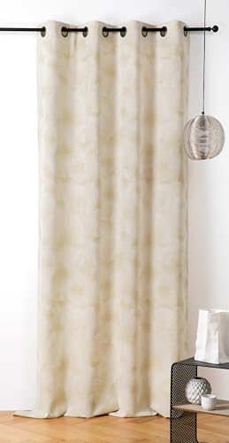 Rideau 140x260 coton polyester beige sable pour décoration salon moderne