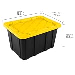 Sterilite Industrial Storage Tote with Lids for Garage, 27 Gallon, 12-Pack - Image 3