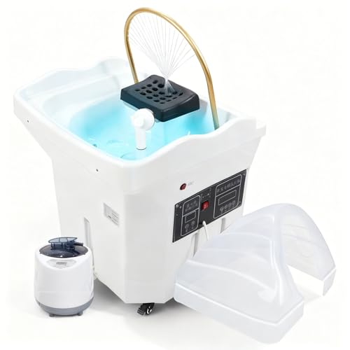 SPA Japonés lavacabezas SPA Capacidad Almacenamiento Agua 60 L Portable HeadSpa Equipment Cama de Champú de Masaje Lavabo de Champú de Circulación Agua Lavabo Champú Diseño Salones