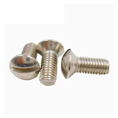 10/20/50pcs M3 - M6 GB69 DIN964 A2-70 304 Stainless Steel Slotted Countersunk Head Half Oval Screw Bolt(M6x12mm-10pcs)
