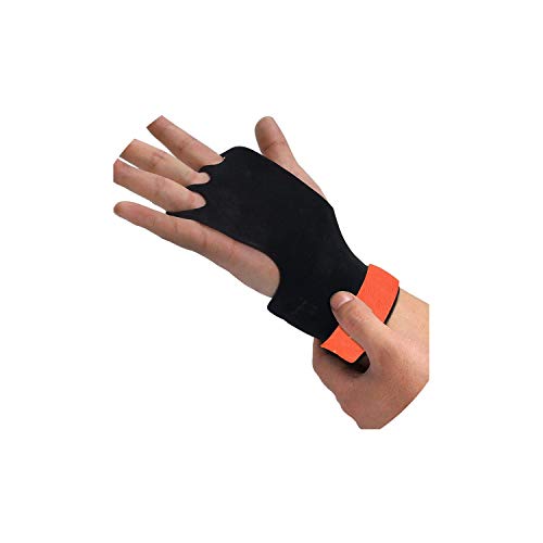 Leather Gymnastic Grips Weight Lifting Training Gloves 3 Hole with Wrist Support Palm