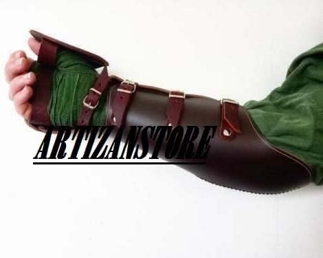 ARTIZANSTORE Medieval Leather Arm Guard Bracers Greaves Reenactment Armor LARP Costume