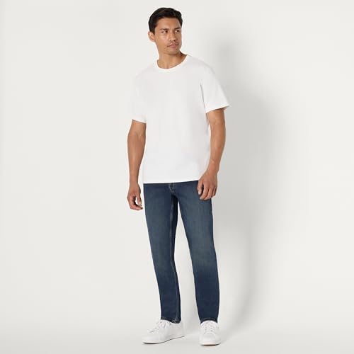 Image of Amazon Essentials Men's Athletic Fit Jeans with Extra Room in Hip and Thigh, Low Stretch Denim, 5 Pocket Styling