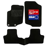 DBS - Tapis de Sol Voiture - sur Mesure - Adapté à Votre Peugeot 207/207 SW / 207 + (04/2006-06/2014) Antidérapant : Clips de Fixation et Autogrip - 3 pièces : Protection du Pont arrière - Moquette