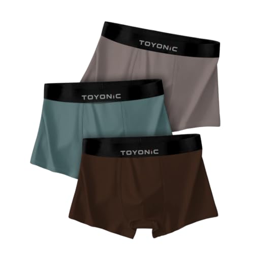 Image of Men's Extra Thin Ice Silk Boxer Briefs (Pack of 3) | Long Leg Elastic Underwear | Breathable & Lightweight Smooth Fabric Trunks
