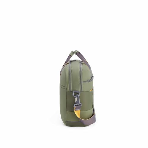 Image of American Tourister Urban Biz Office Briefcase | 2 Compartments | Front Quick-Access Pocket | 14 Inch Laptop Compatible | Messenger Bag for Business | Detachable Shoulder Strap | Green