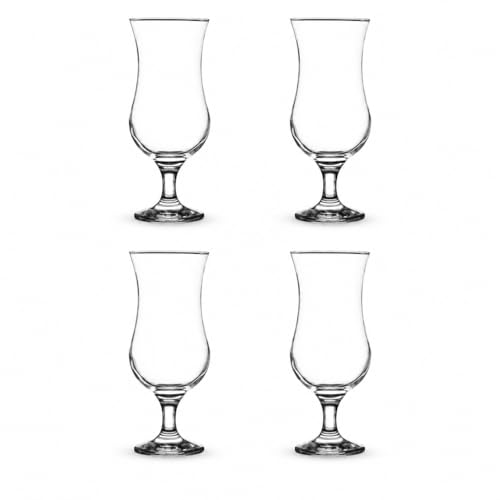 Image of Ravenhead Premium Cocktail Transparent Glasses Set of 4, 420 ml | Short Stem Tulip /Hurricane Glass for Mojito, Pina Colada, Wine & Mocktails | Elegant Bar Glass for Home & Party, Crafted in UK