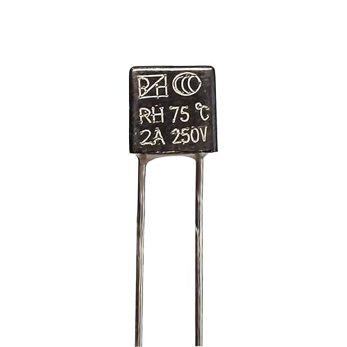 10PCS Temperature Cutoff Fuse Control Thermal Fuse 250V 2A 75°C for LED Light Overheat Protection, Non-Resettable Safety Fuse