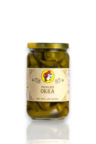 Buc-ees Pickled Okra in a Resealable Jar, Gluten Free, No High Fructose Corn Syrup, 16 Fl. Ounces