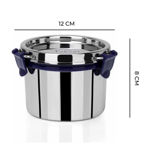 EcoNxt Stainless Steel Lunch Box Set,With Airtight Lids,Easy to Clean,100% Leakproof With BIS Certified, Jindal Seal & Made In India Perfect for Office, School,Set of 1 - Blue (500ml) Tall