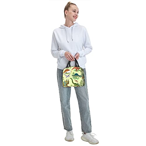 Majoug Dinosaur Portable Lunch Bag Woman Waterproof Tote Shoulder Bags Small Handbags Purses Lunch Box,Shopping Office/Picnic/Travel/Camping #TOP6