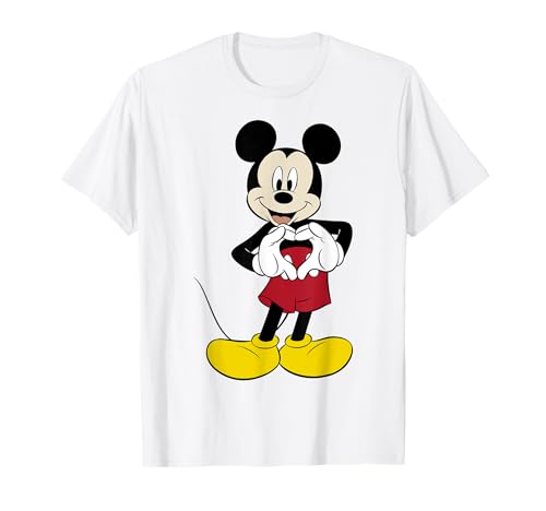 Disney Micky Maus T-Shirt mit Herzmotiv und Hand-Pose T-Shirt