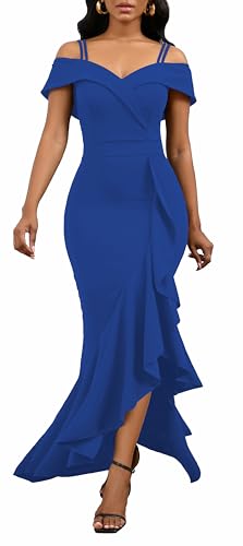 Image of FairyLove Women's One Shoulder Sleeveless Formal Ruched Bodycon Fashion Dress Belted Cocktail Dresses