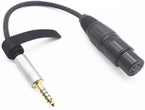 Youkamoo 4.4mm to 4 pin XLR Female Balanced Headphone Audio Headphone 8 Core Silver Plated Adapter Cable 15CM [ 4.4mm Balanced 5 Pole Male ] Male to Female
