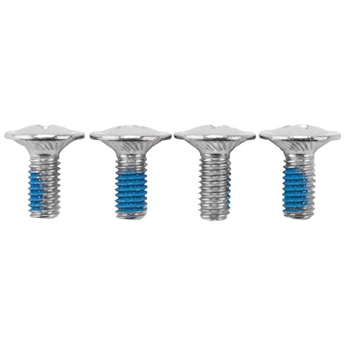Tyuooker Snowboard Binding Screw Set: 8 Pieces (4 Screws, 4 Washers) - Silver&Blue Stainless Steel - Image 3