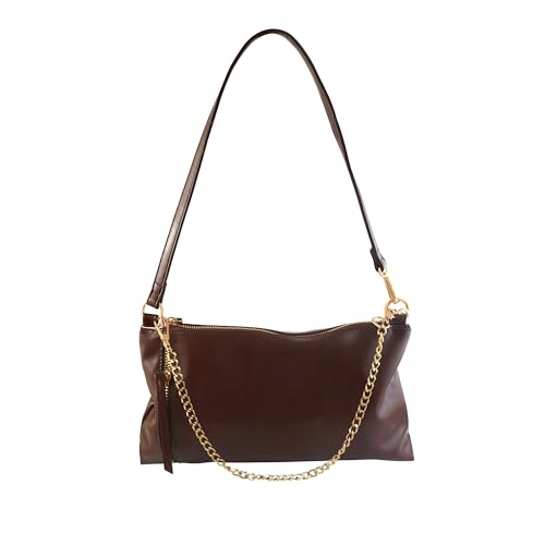 Image of Gaya NIOR Sling to Shoulder Bag, Black, Gold-Tone Chain Strap, Zip Closure, Studded Detail