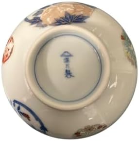 深川製磁 染錦花丸紋 茶碗 2客セット