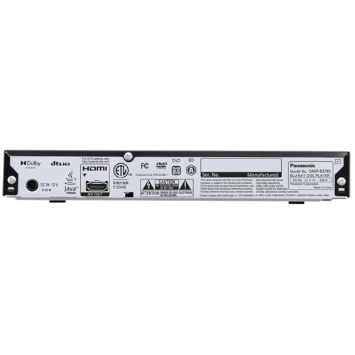 Image of Panasonic Blu Ray DVD Player with Full HD Picture Quality and Hi-Res Dolby Digital Sound, DMP-BD90P-K, Black