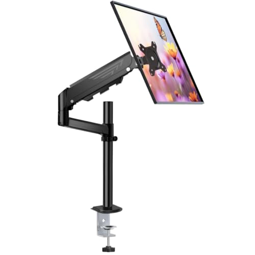 Image of Dyazo Monitor Arm for 13-32 Inch Screens | Gas Spring Height Adjustment with Extended Reach | VESA 75x75 & 100x100mm Compatible | Tilt, Swivel & 360 Rotation with Cable Management | Support Upto 10kg