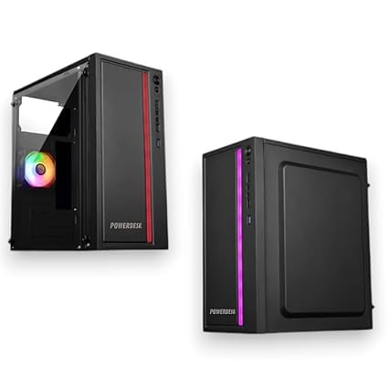 Image of POWERDESK Desktop Computer Set, i7 4th Gen, 8 GB RAM, 256 GB SSD, 22 inch HD LED Monitor,hmk Keyboard & Mouse, WiFi, Windows 10 Pro, MS Office (8-256gb)