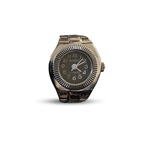 Simple Fashion Punk Vintage Elastic Quartz Finger Watch, Unisex Fashion Round Elastic Ring Watches Retro Creative Couple Titanium Steel Watch With 6 Colors Cover